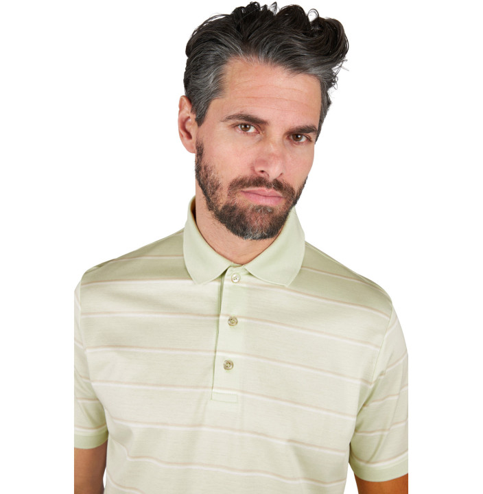 DOUBLE MERCERISED COTTON JERSEY POLO SHIRT