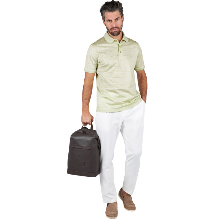 DOUBLE MERCERISED COTTON JERSEY POLO SHIRT