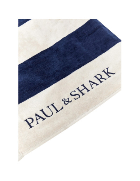 P&S EMBROIDERED COTTON-TERRY STRIPED BEACH TOWEL