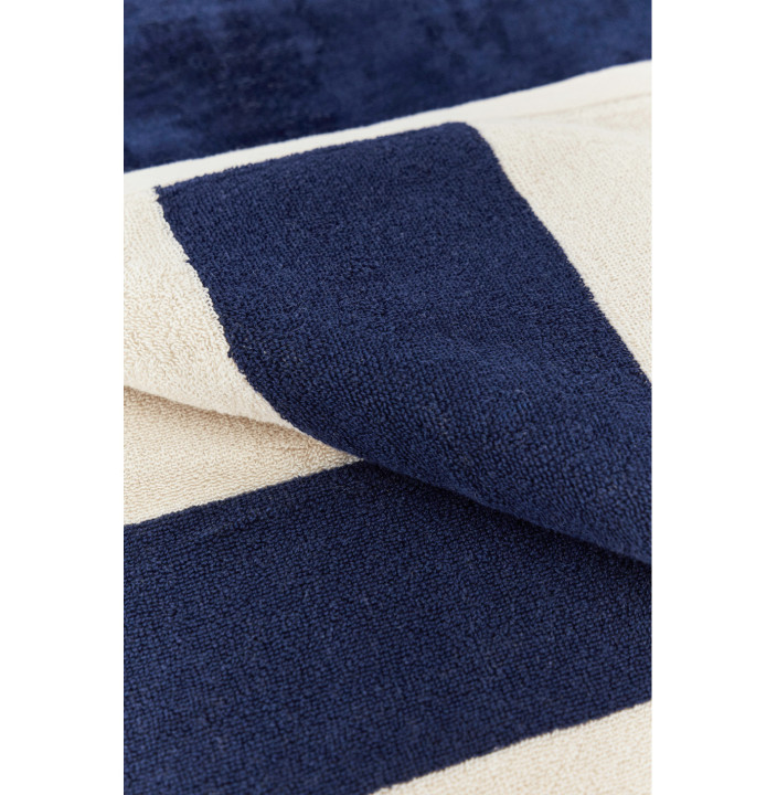 P&S EMBROIDERED COTTON-TERRY STRIPED BEACH TOWEL