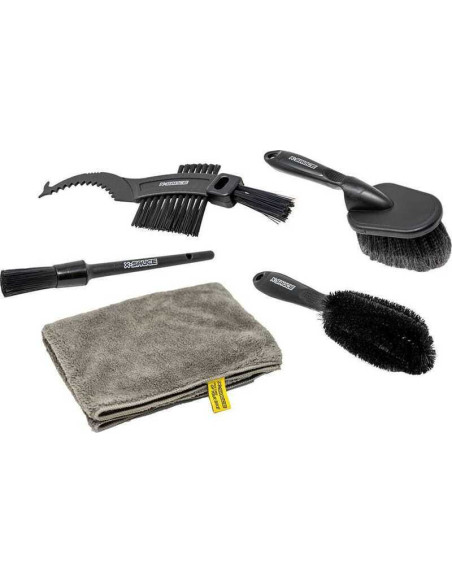 X-SAUCE SET DE CEPILLOS DE LIMPIEZA  BOLSA NEGRA + 4 CEPILLO