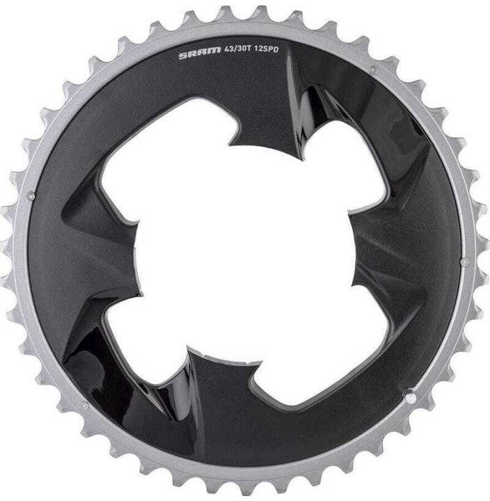 SRM PLATO ROAD FORCE WIDE  AXS  2X12 43T 94 BCD POLAR GREY W