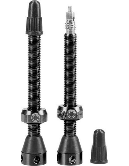 TUBELESS ALUM VALVE. 50MM BLUE SIDE HOLES (PAIR)