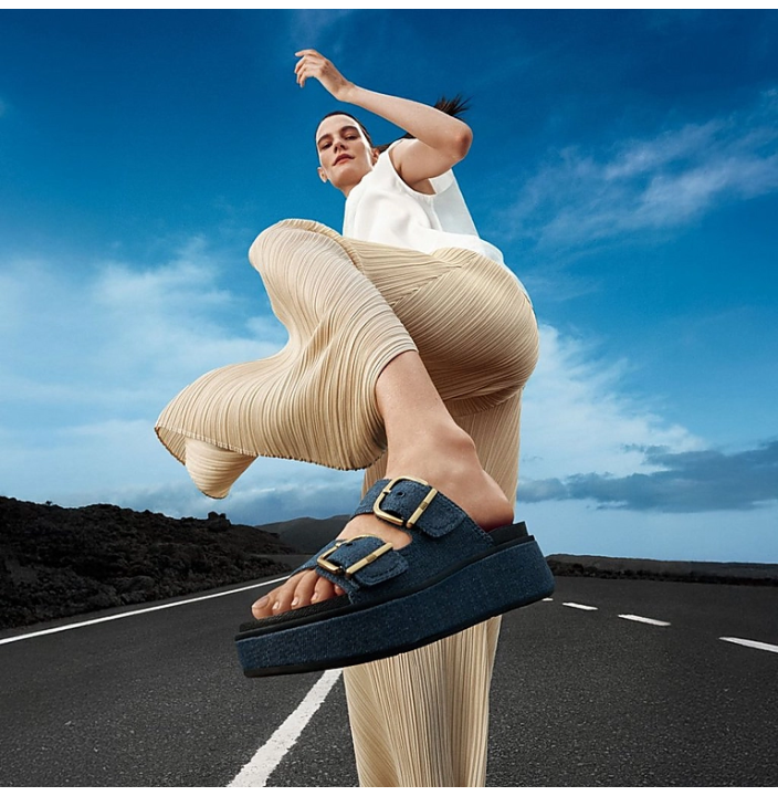 GEN-FF MAX BUCKLE TWO-BAR DENIM SLIDES