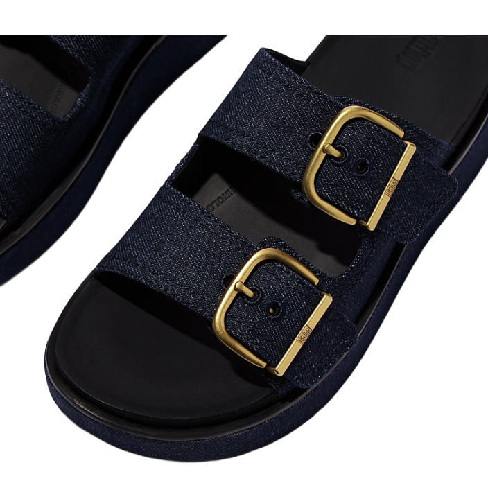 GEN-FF MAX BUCKLE TWO-BAR DENIM SLIDES