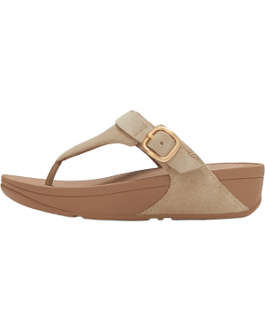 LULU BUCKLE SUEDE TOE-POST SANDALS