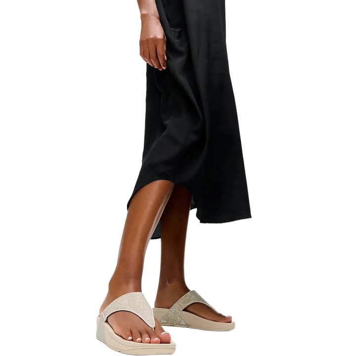 LULU SHIMMERGLITZ TOE-POST SANDALS - PLATFORM SANDALS