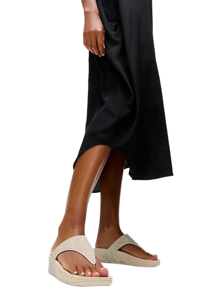 LULU SHIMMERGLITZ TOE-POST SANDALS - PLATFORM SANDALS