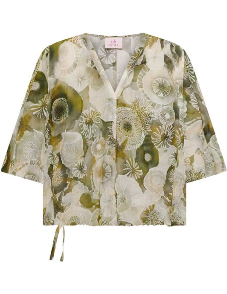 ALLOVER COTTON MUSLIN BLOUSE