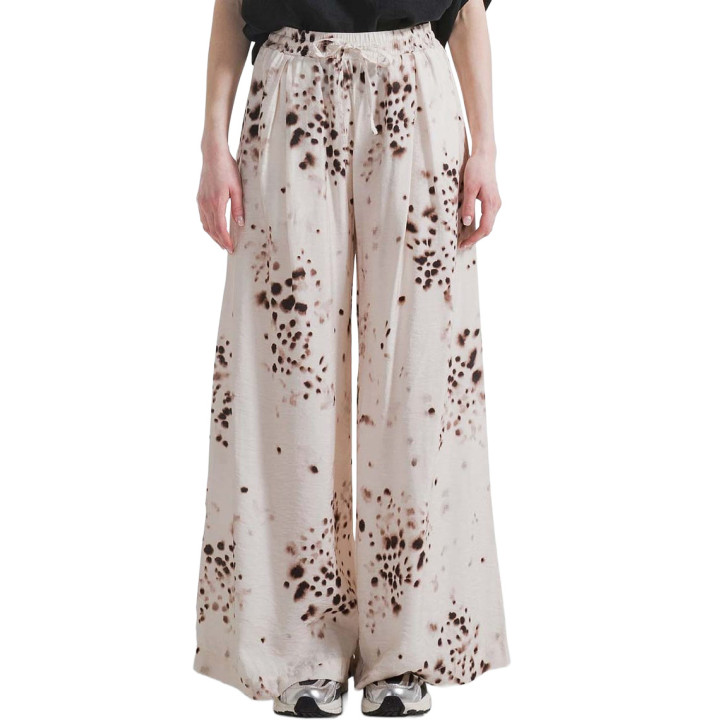 ALLOVER CRINKLED VISCOSE WIDE PANTS