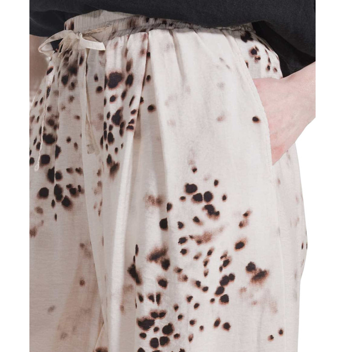 ALLOVER CRINKLED VISCOSE WIDE PANTS