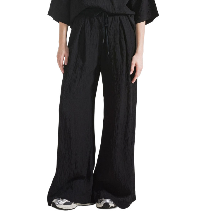CRINKLED VISCOSE WIDE-PANTS